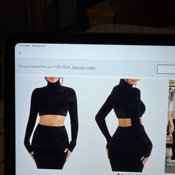 House of CB chenille turtleneck crop sweater - Picture 2 of 3